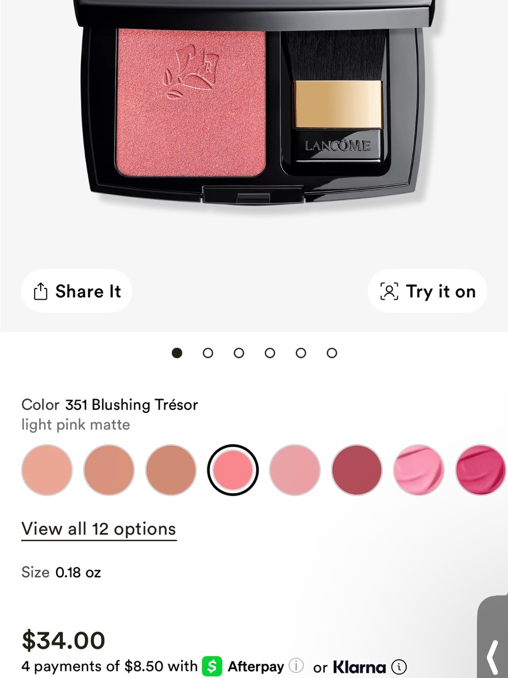 Lancôme Blush Subtil Blushing Trésor Powder Blush - Soft Pink #351 - Picture 5 of 7